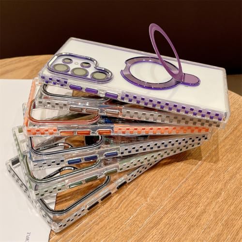Coque transparente Samsung S25 Plus aimantée antichoc violette et compatible mag - 5