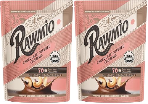 Rawmio Chocolate Covered Cashews - Organic, Raw, Vegan, 70% Dark Chocolate, 2 Pack, 2 oz. image 3