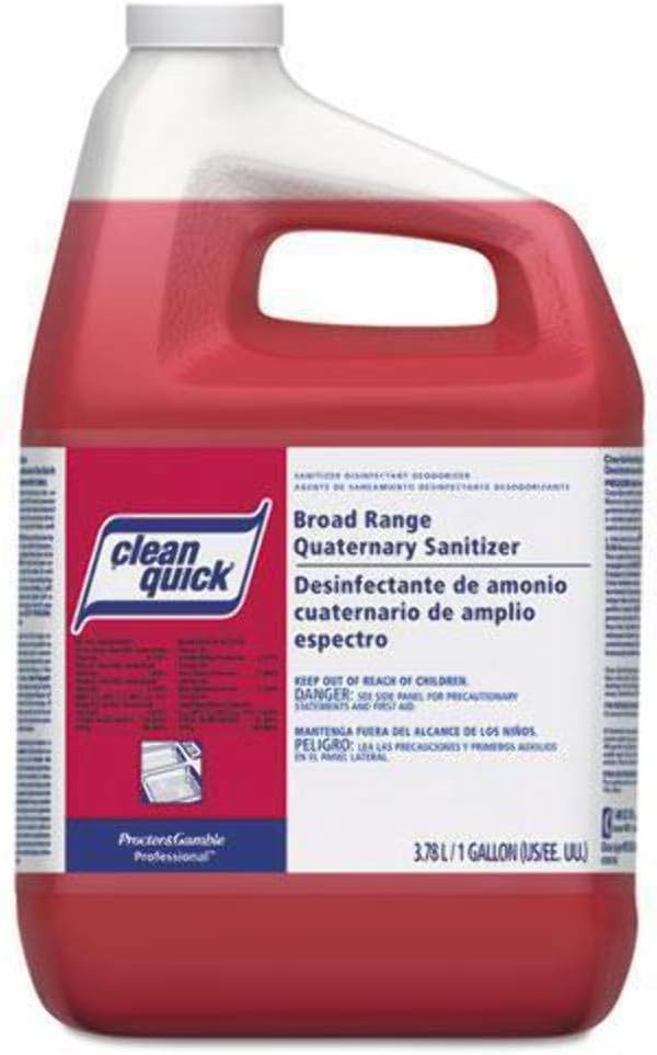 Clean Quick 07535 Broad Range Quaternary Sanitizer w/Test Strips, Sweet Scent, 1gal (Case of 3)