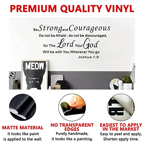 Anfigure Be Strong And Courageous Wall Art, Scripture Wall Decals, Quotes Bedroom Family Bible Verse Faith Prayer Church Biblical Christian Religious Lord Jesus Home Art Decor Vinyl Stickers 23"X10" #TOP1