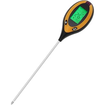 4 in 1 Multi-functional Soil PH Measuring Instrument, Soil Acidity Meter, Illuminance/pH/Temperature/Moisture Meter/Ground Temperature Measurement, For Agriculture, Garden, Gardening,