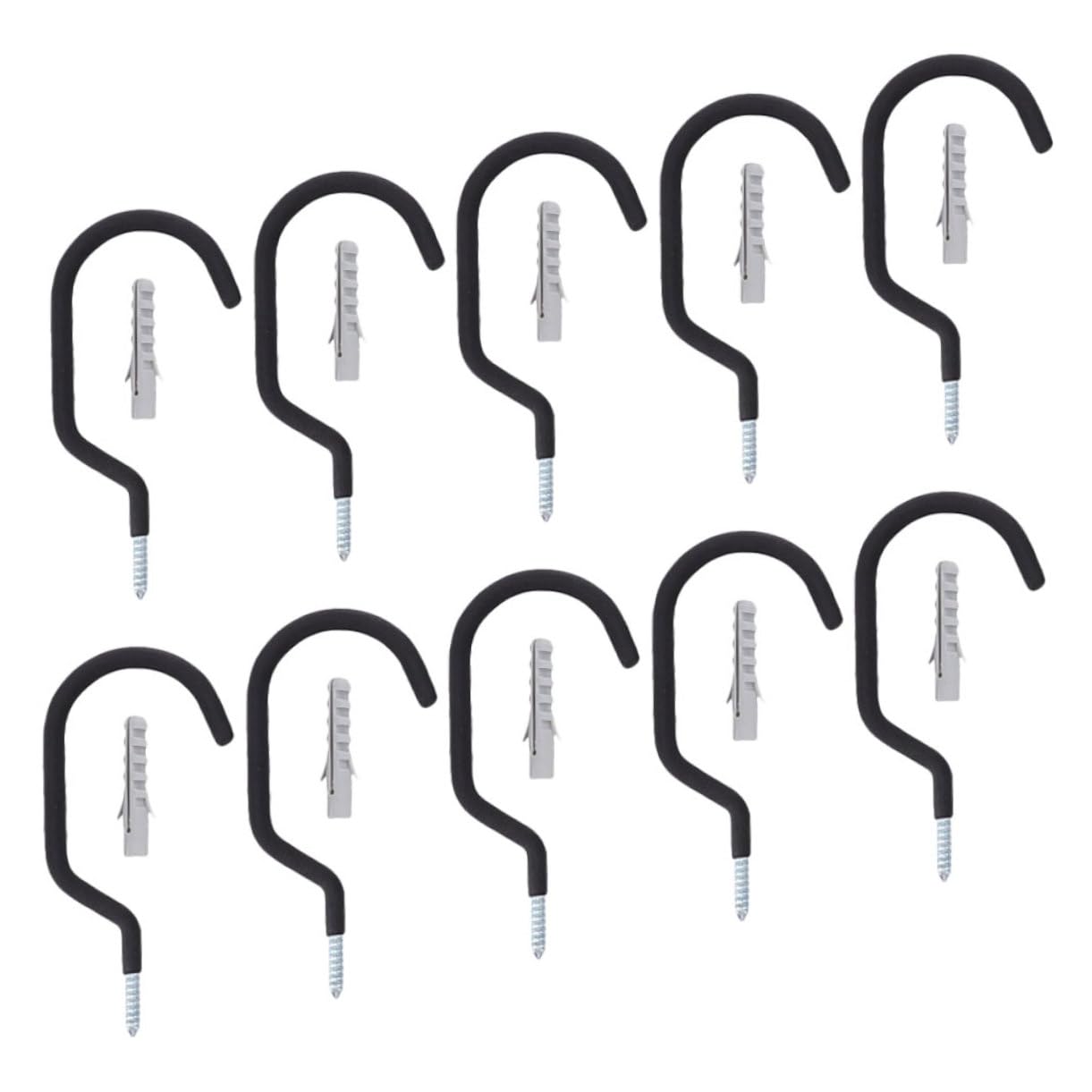 POPETPOP 10 Stück-pack Fahrradhaken aus Metall Wandhalterung für Garage und Zuhause Stabile Fahrradaufhängung Platzsparend