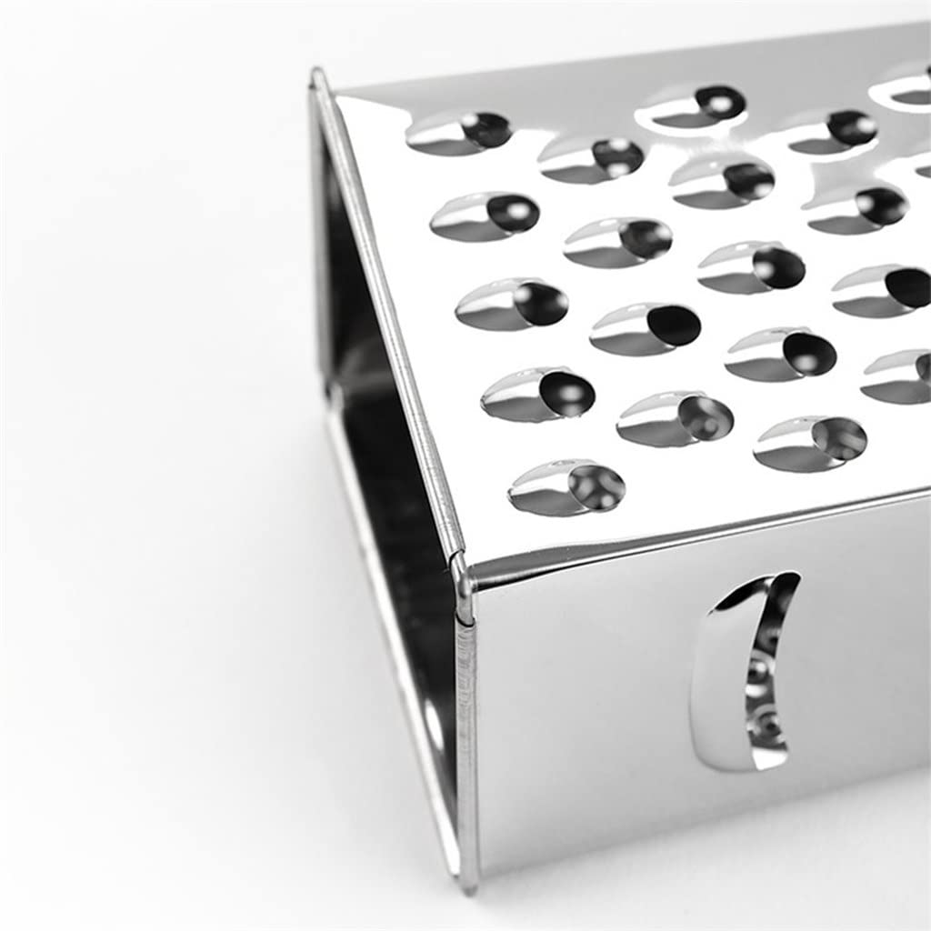 ArinkO Grattugia Multiuso in Acciaio Inox Design 4 Lati per Cucina - Frutta, Verdura, Formaggi - Dim. compatte (8,2x5,8x24 cm)