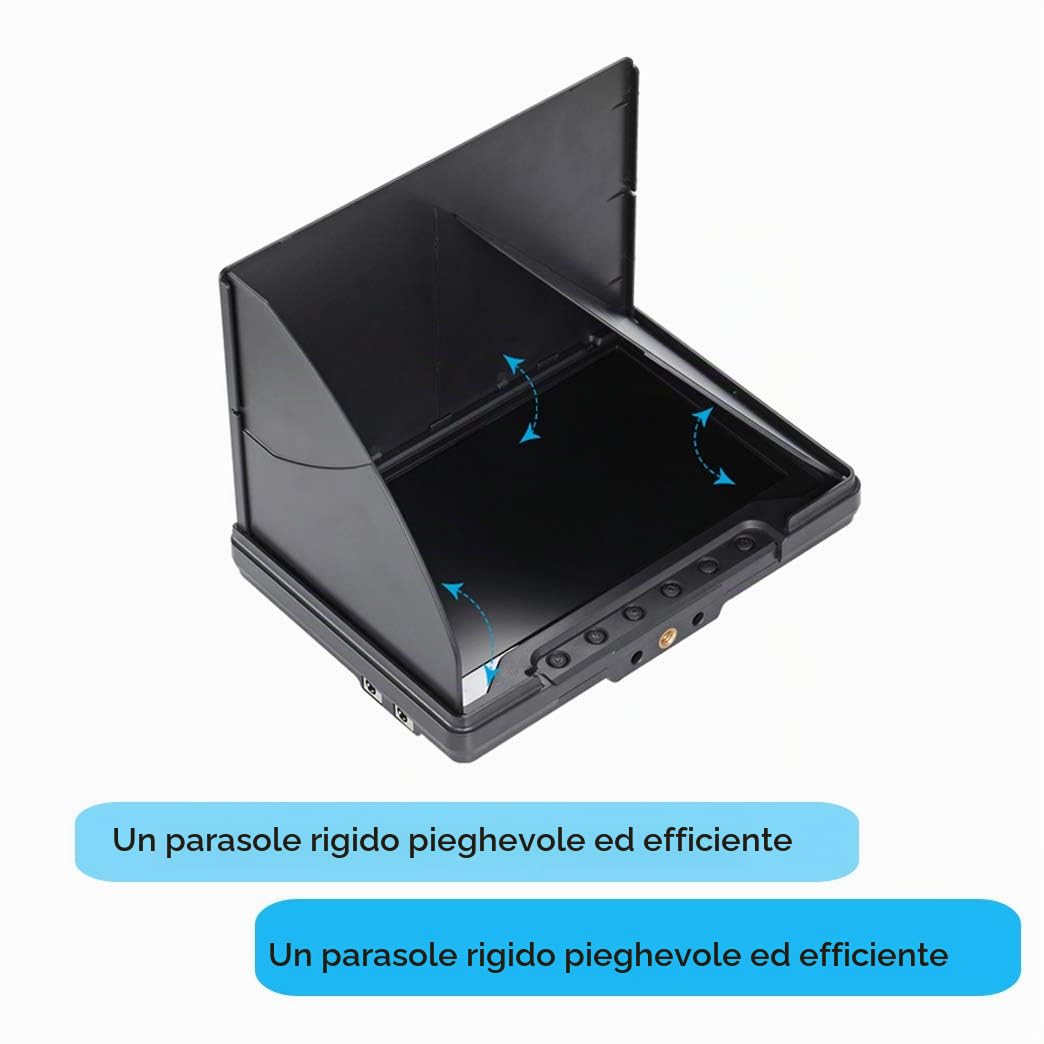 FPV Monitor Black Pearl RC801 con DVR 5.8G 40CH Wireless 7 "LCD Diversity Receiver 1024 x 600 Display HD Built-Battery Cappuccio Parasole per RC Quadcopter DJI Flying Wing (RPSMA Ant)