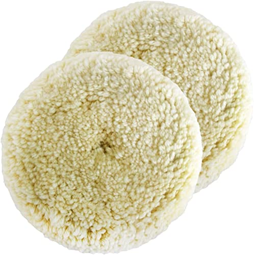 7" Wool Buffing Pad Kit 2Pcs 100% Polishing Wool Pads Kit Low Linting Wool Pad, Used For Rotary And Random Orbit Sander/Polisher Buffing Equipment Buffing Pad Cleaner #TOP4