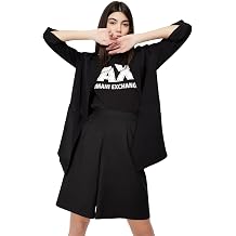 Armani Exchange Womens Studded Logo Slim Fit Scoop Neck Tee