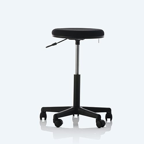 Goldsit - Taburete de cocina médico, spa, laboratorio, oficina, hogar, diseño ergonómico con rotación de 360, altura ajustable, asiento relleno de