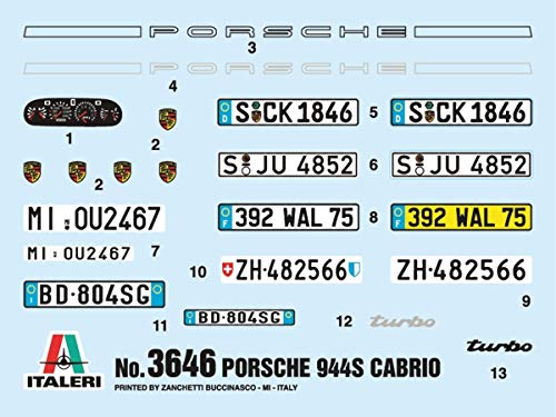 Italeri IT3646 510003646 0.0583333333333333 Porsche 944 S Cabrio-Modellbau, Bausatz, Standmodellbau, Basteln, Hobby… – Bild 4