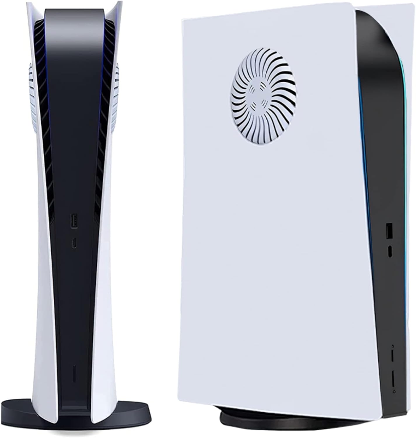 Digital Edition Face Plate Cover Shell with Cooling Vents for PS5 Console Faceplates, Accessories Compatible with PlayStation 5 Protective Replacement Panels (Black)