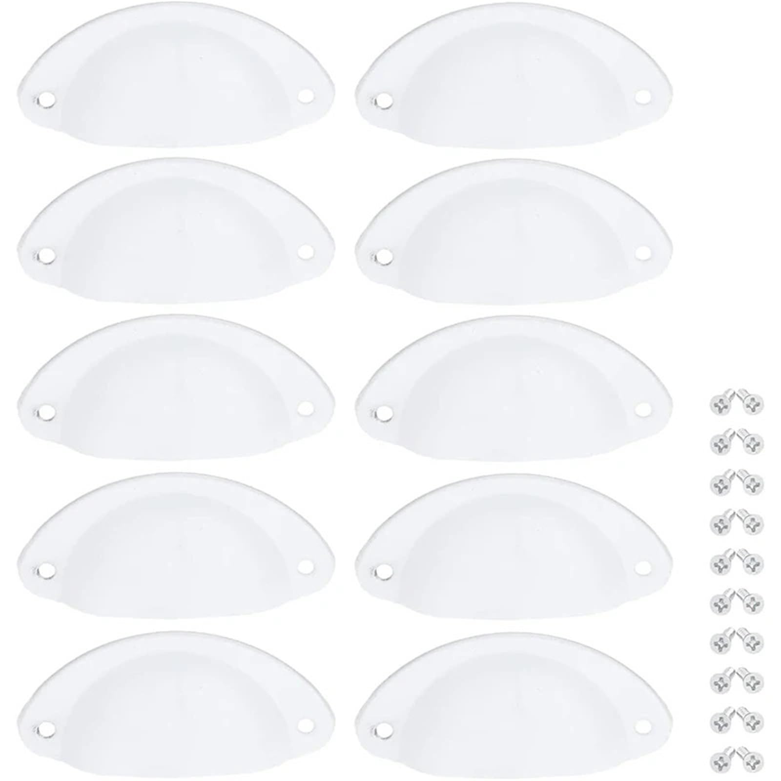 Wylqen White Half Moon Handles 12Pc Bronze Half-Circle Shell Drawer Handles