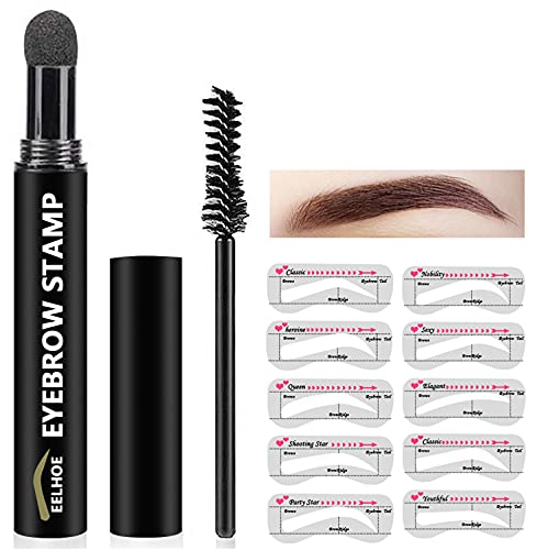 Tuiasi Brow Stamp — The best shaping kit, adjustable waterproof brow pencil perfect brow powder stamp (Brown)