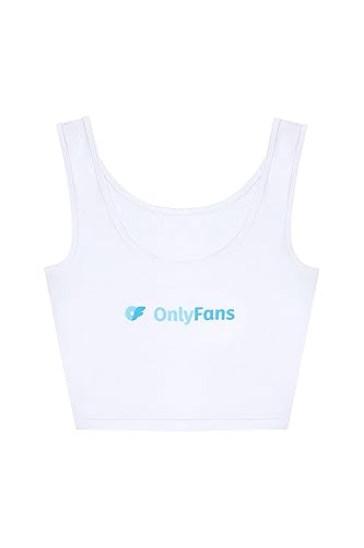 OnlyFans Women's Seamless Crop Tank Top – Sleeveless Fitted Athletic Camisole for Everyday Wear - One Size - White