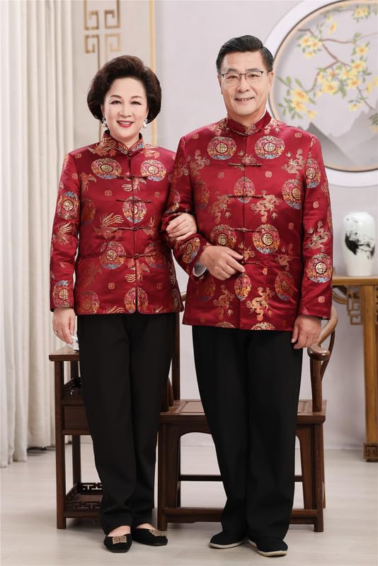 Shanghai Story Autumn Winter Red Fu Embroidery Chinese Traditional Top Kungfu Jacket for Couple3
