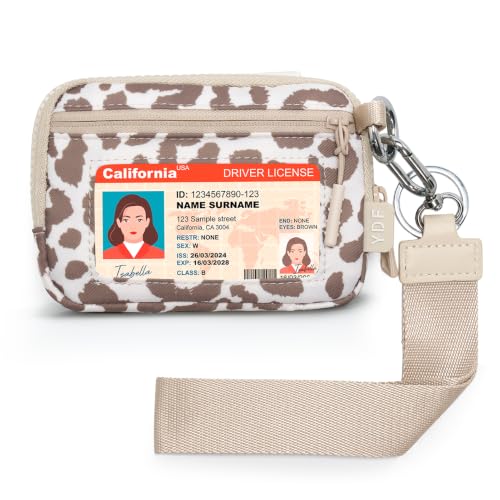 Image of Wristlet Wallet for Women with Clear ID Window, Zip Coin Purse and Keychain | 3 Card Slots, Exterior Zip Pocket, Inner Mesh Pouch, Lipstick Holder, Detachable Wrist Strap, Lightweight Nylon