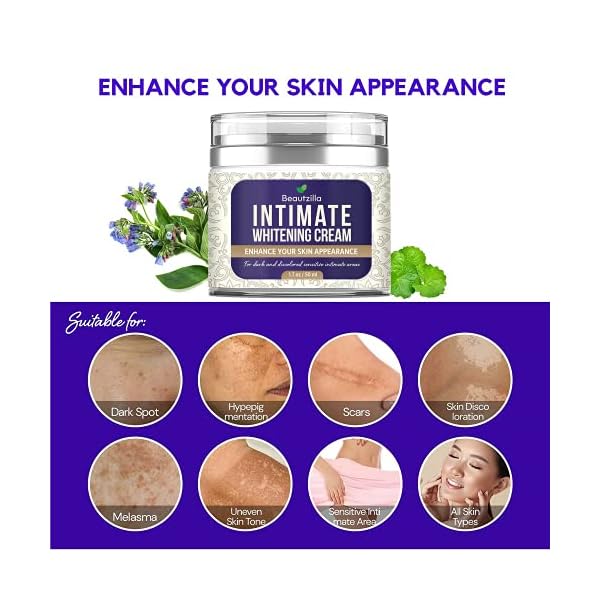 Beautzilla Moisturizing Intimate Area Dark Spot Corrector with Instant Results for Knees, Elbows, Underarms, and Thighs