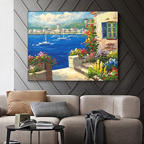 Posters Home Wall Decor Mediterranean Cottage Wall Art Canvas Wall Art For Living Room Bedroom Office Kitchen Decor 24X32Inch(60X80Cm) Unframe-Style #TOP2