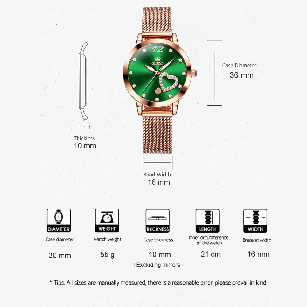 Reloj Mujer de Acero Inoxidable Oro Rosa, Regalo para Mujer