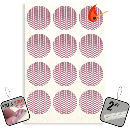 2 INCH - 12 Count Sheet | Large Match Striker DOT Stickers (2" Diameter) | Replacement Stryker Stricker for Safety Matches | Peel & Stick Flint Lighter Pad Circle