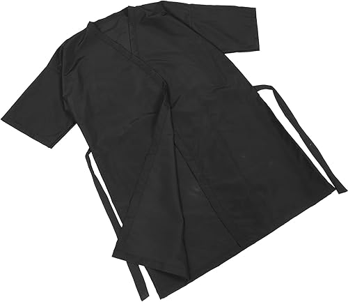 Miniatura 6 de 1pc negro salón cliente vestido batas cabo corte pelo Smock capa para clientes estilo kimono, Negro -