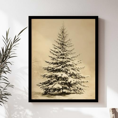 Image of HubbgDesign Vintage Christmas Tree Wall Decor, Christmas Decoration, Forest Wall Art Decor, Rustic Winter Holiday Wall Art for Living Room Bedroom Entryway, Christmas Home Decor Gift for Family Hosts