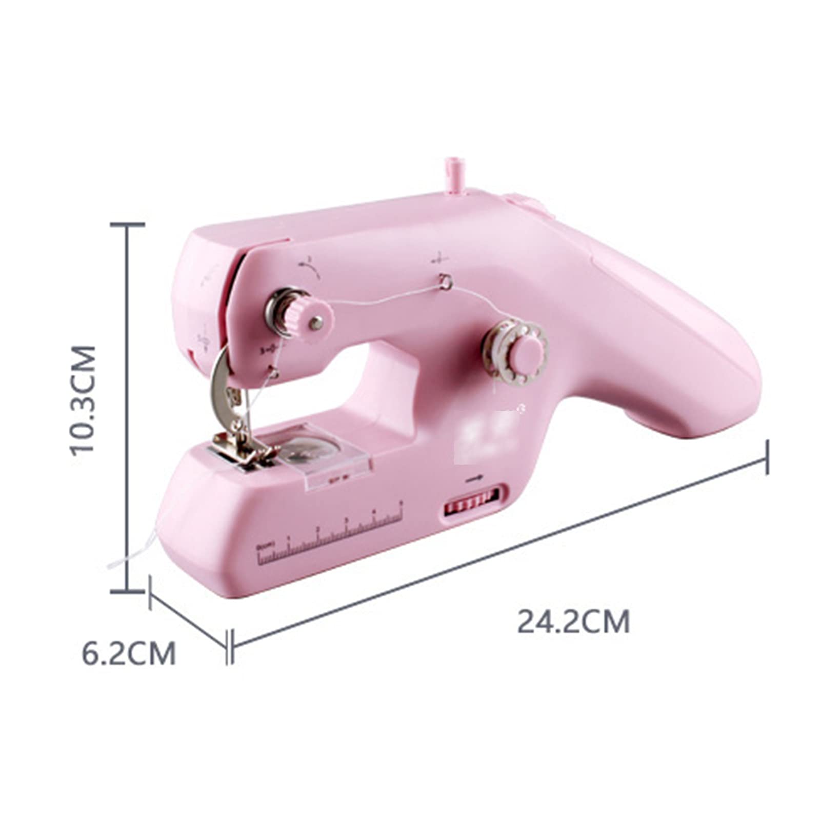 Macchina da Cucire A Mano,Piccola Mini Macchina da Cucire Elettrica Manuale per Tende di Abbigliamento Fai da Te,per Principianti,Amanti del Cucito,Artigiani (Color : White)