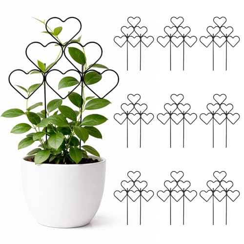 Image of ZOUTOG 15 Inch Trellis for Climbing Plants Outdoor 9 Pack,Rustproof Metal Garden Trellis for Potted Plants,Sturdy Houseplant Support Indoor Outdoor for Ivy Pothos Monstera Hoya Flower Vine