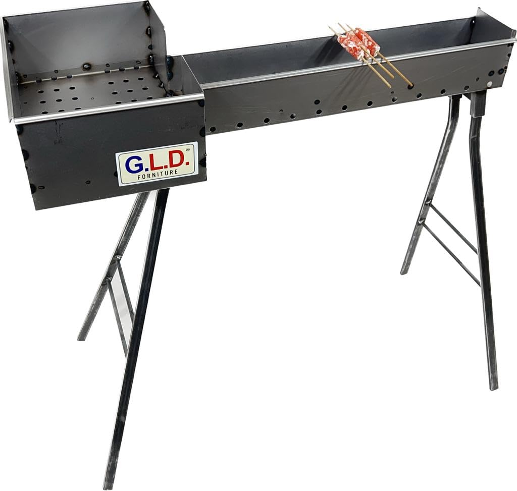 Fornacella canaletta barbecue per arrosticini 60 cm in ferro con testa 27x37 cm piedi staccabili originale Abruzzese con OMAGGIO