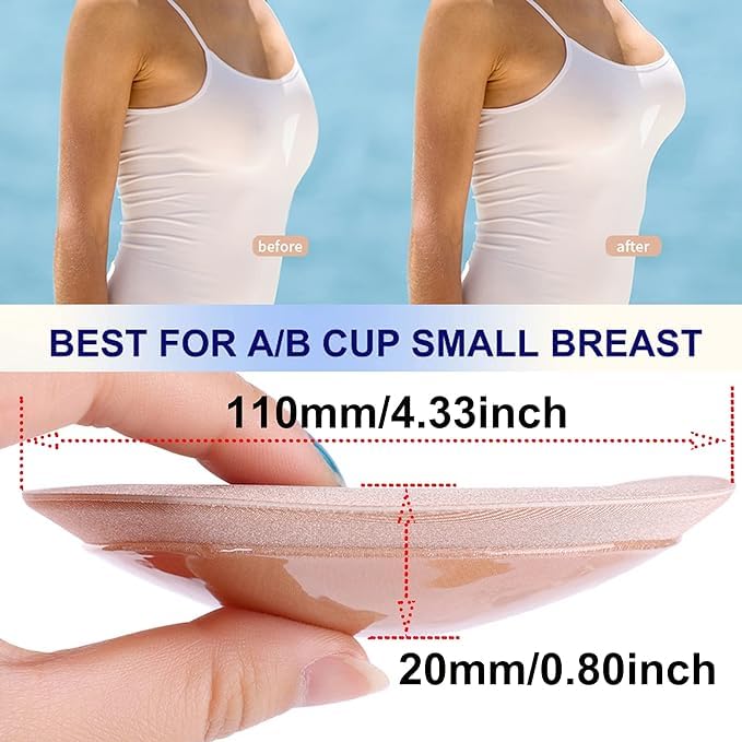 Dimore Bra Inserts Breast Pads Sticky Push-up Inserts for Swimsuits Dresses Bikini Top. - Image 3