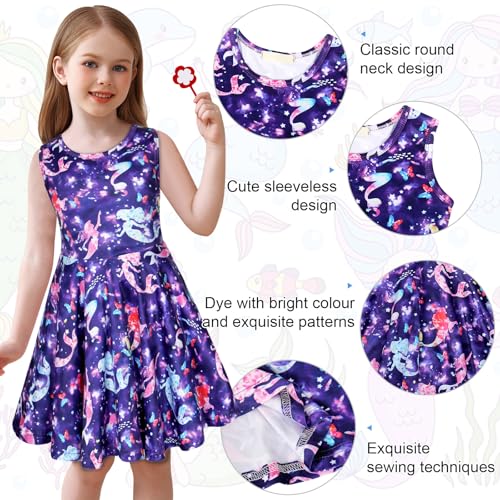 Eledobby Princess Dress for Girls Sleeveless Tank Dresses Summer Casual A-Line Swing Sundress Beach Princess Outfit4