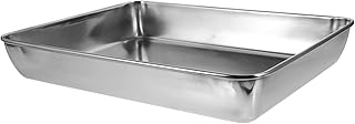 Mipcase Large Bird Bath Pigeon Bath Tub Flat Stainless Steel Silver Bird Cage Bath