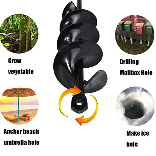 Cyleodo 30\" x 2\" Extended Length Auger Drill Bit for Planting Bulb & Bedding Plant Auger 100% Solid Barrel-No Need to Squat Post Hole Digger for 3/8\" Hex Drive Drill- Easy Planter Garden Auger