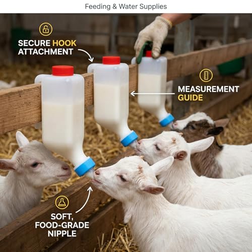 Pack de 5 biberones para cabras y corderos de 500 ml con gancho lateral 4
