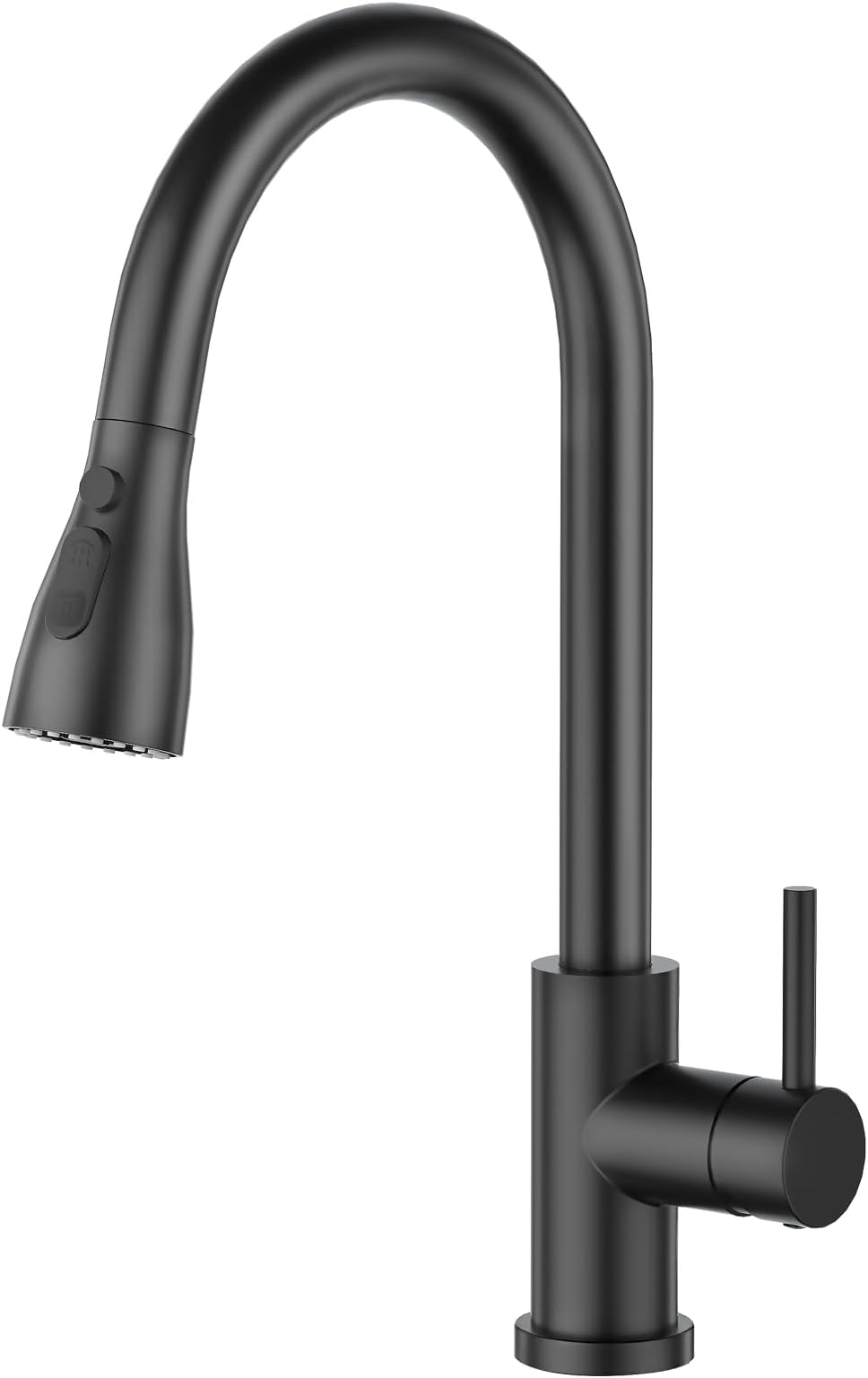 CREA Kitchen Mixer Tap, Kitchen Tap with Pull Out Sprayer, Kitchen Sink Tap with 3 Function Sprayer, 360° Swivel Single Handle Sink Mixer Tap with Magnetic Docking, Black