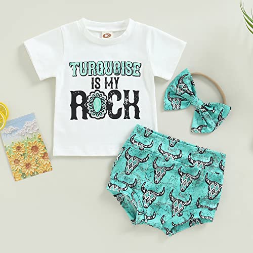 Newborn Infant Baby Girl Outfit 3pcs Letter Print Western Clothes Sets Short Sleeve Tassel T-Shirts Shorts2