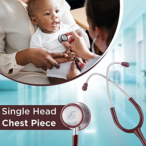 Image of Dr. Tech Cardiology AL Stethoscope Heart Beat Monitoring Chest Piece Medical Instrument for Doctors, Nurses (Brown)