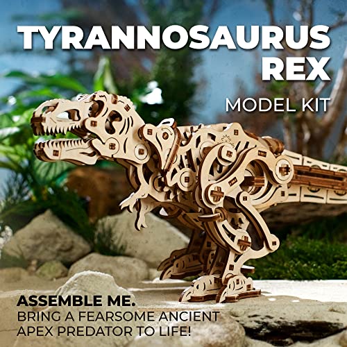 UGEARS Tyrannosaurus Rex 3D Puzzle, Mechanical Wooden Model Kits for Adults to Build - Image 2