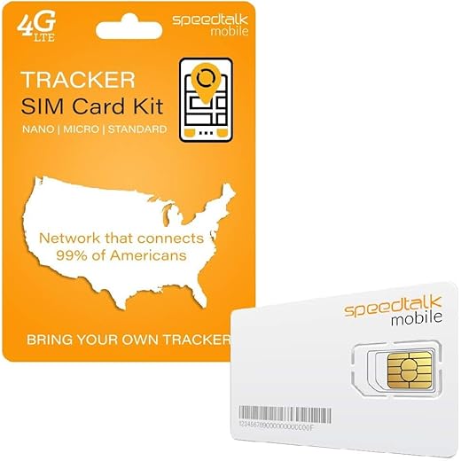 SpeedTalk Mobile GPS Tracker Triple Cut SIM Card Starter Kit - No Contract (Universal SIM: Standard, Micro, Nano) for 4G Devices - Nationwide Coverage