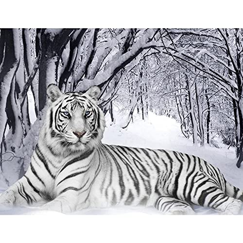 Kit broderie diamant tigre de grande taille 60x120cm à strass