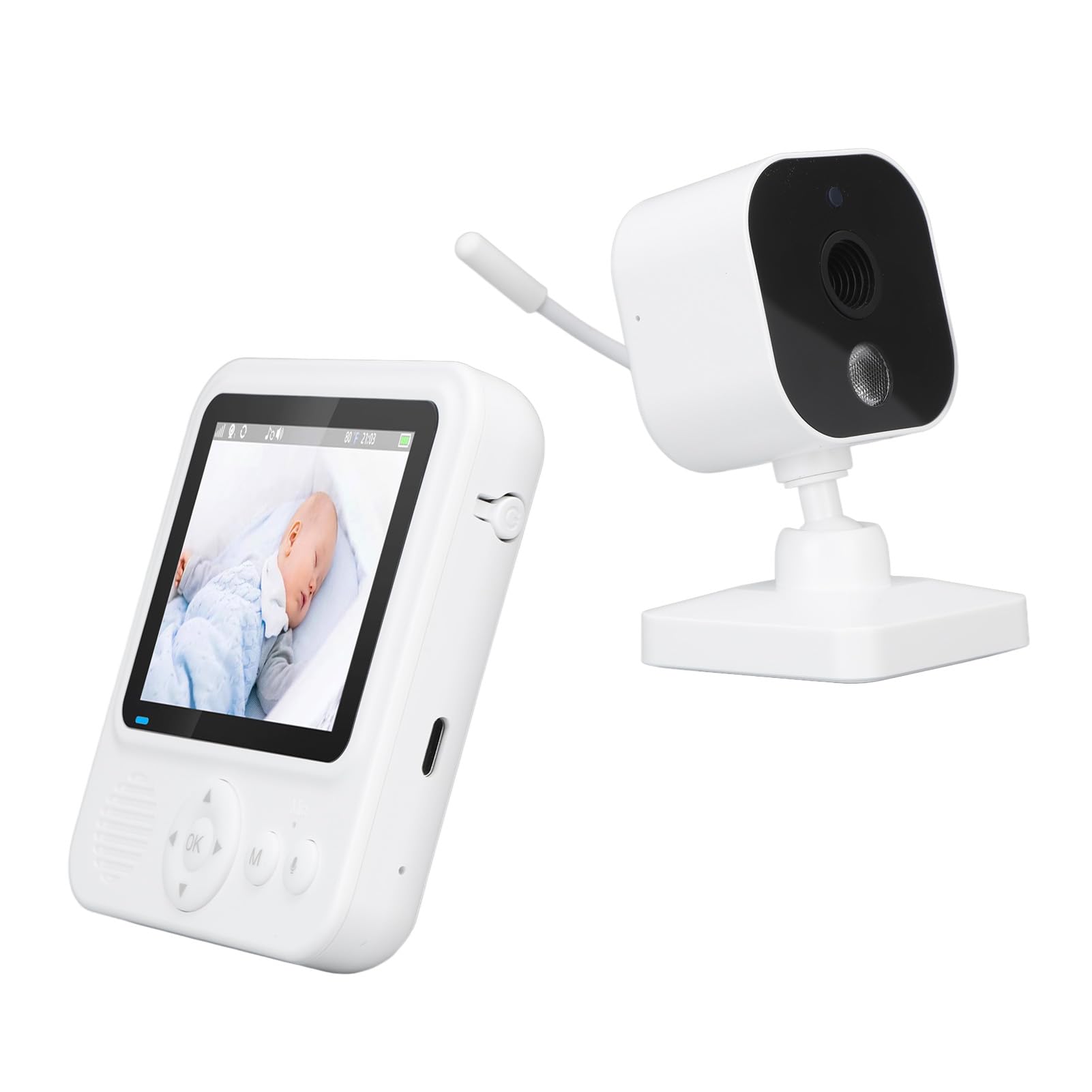 Caméra de surveillance bébé, moniteur vidéo sans fil, vision nocturne bidirectionnelle pour bébé pleurer (prise UE)