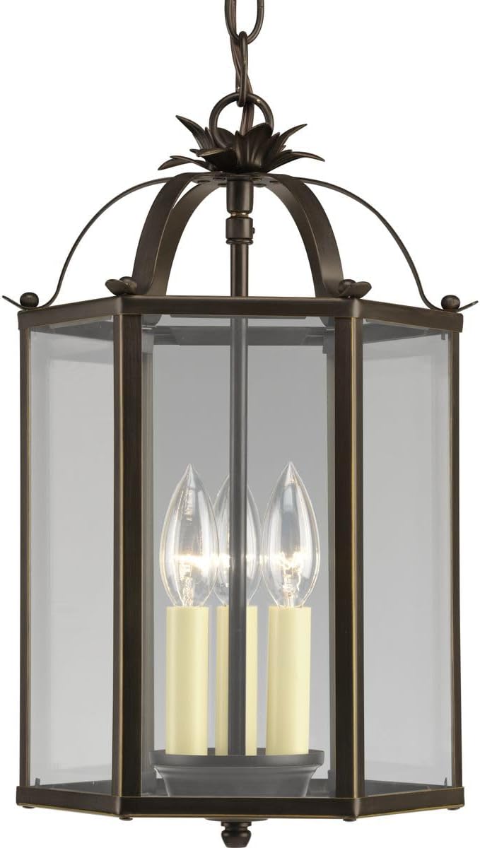 Flat Glass Three-Light Foyer Pendant