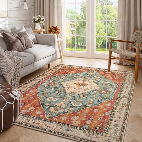 Lahome Boho Tribal 5x7 Washable Living Room Bedroom Rug, Oriental Soft...