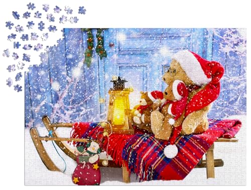 Rompecabezas de Navidad ENJOY-1269 de 1000 piezas con ilustración de oso de peluche 3