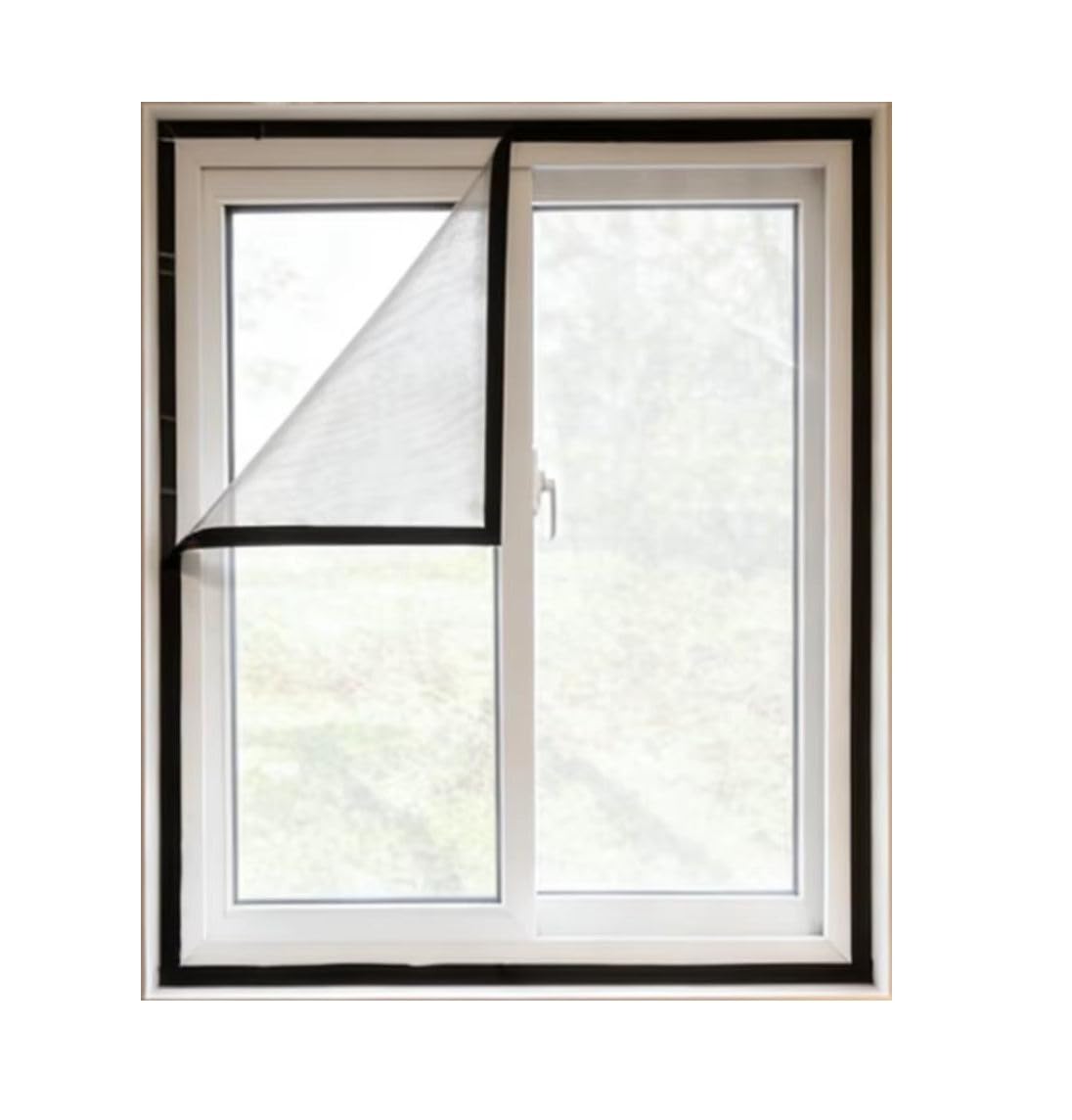 1pc Width 100/110/120cm Mosquiteras Para Ventana Sin Taladrar Double-Sided Nano Mesh Estores(Width 120cm(47in),H 120cm(47in))