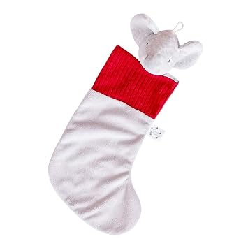 Alvin The Elephant Holiday Stocking 15.4 in Christmas Stocking with Embroidered Details | Festive Baby Stocking for Gifts & Decor | Soft, Cozy, Eco-Friendly Keepsake 0+ Months
