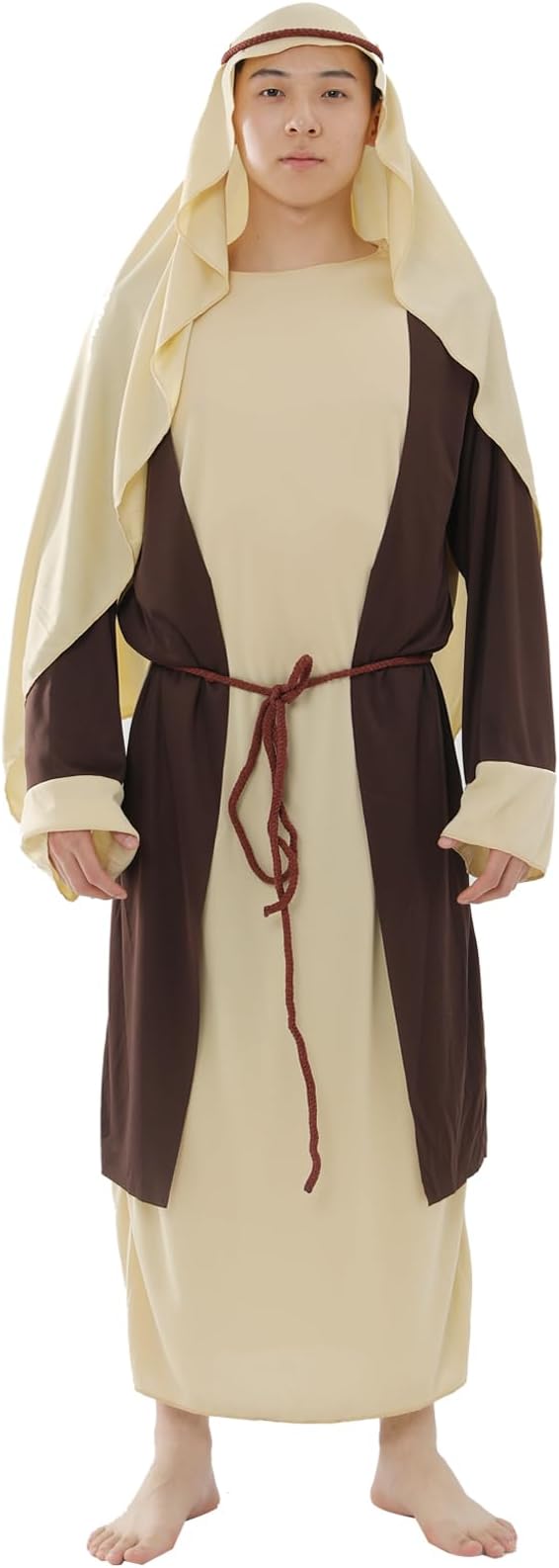 jesus costume adult men - jesus costum,With white coat and red scarf (Saint Joseph)