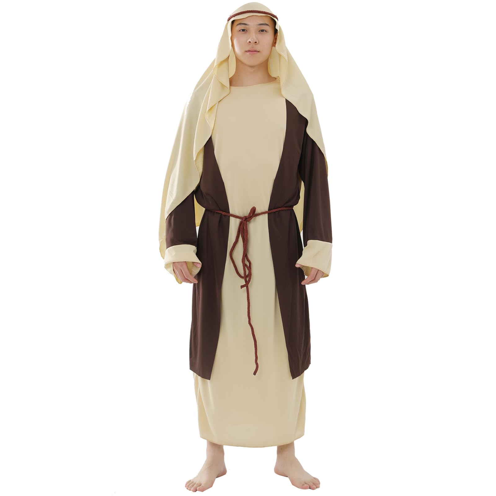 jesus costume adult men - jesus costum,With white coat and red scarf (Saint Joseph)