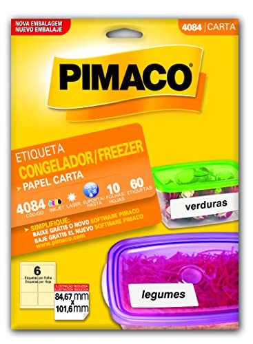 Etiqueta Inkjet/laser para congelador e freezer 4084 com 10 folhas Pimaco