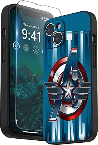 iPhone 14 / 14 plus / 14 pro / 14 pro max Case, Aven-ger DC Character Design Pattern Black Cool Shockproof TPU Ultra-Thin Non-Slip, Scratch-Resistant and Drop-Proof (iPhone 14 pro, captain-america 1)