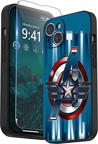 Iphone 14 / 14 Plus / 14 Pro / 14 Pro Max Case, Aven-Ger Dc Character Design Pattern Black Cool Shockproof Tpu Ultra-Thin Non-Slip, Scratch-Resistant And Drop-Proof (Iphone 14 Pro, Captain-America 1) #TOP1