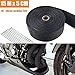 STARPIA 15M Ruban Isolant Thermique en Titanium Magma Ruban Échappement Bande Isolant Thermique Collecteur Echappement Moto + 10 Collier Serrage (Noir)